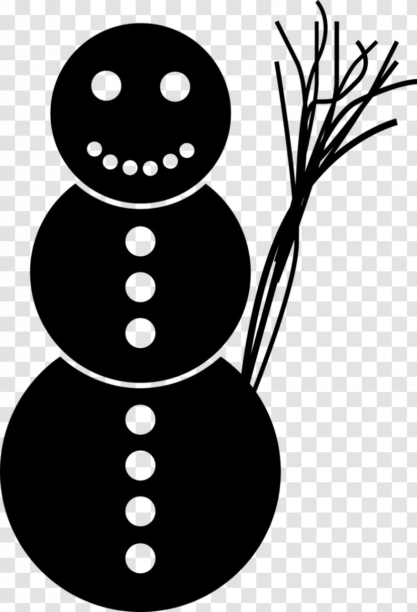 Snowman Pictogram Winter Clip Art - Monochrome Transparent PNG