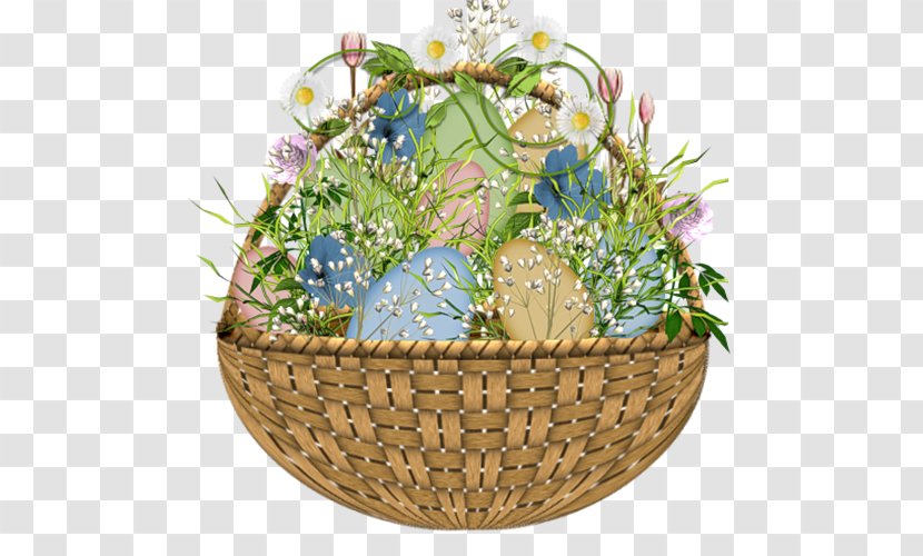 Floral Design Wreath Easter Egg Clip Art - Basket Transparent PNG
