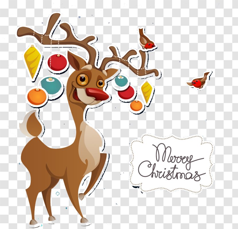 Snegurochka Scrapbooking New Year Christmas Santa Claus - Antler - Rudolph The Red Nose And Creative Greeting Cards Vector Material Transparent PNG
