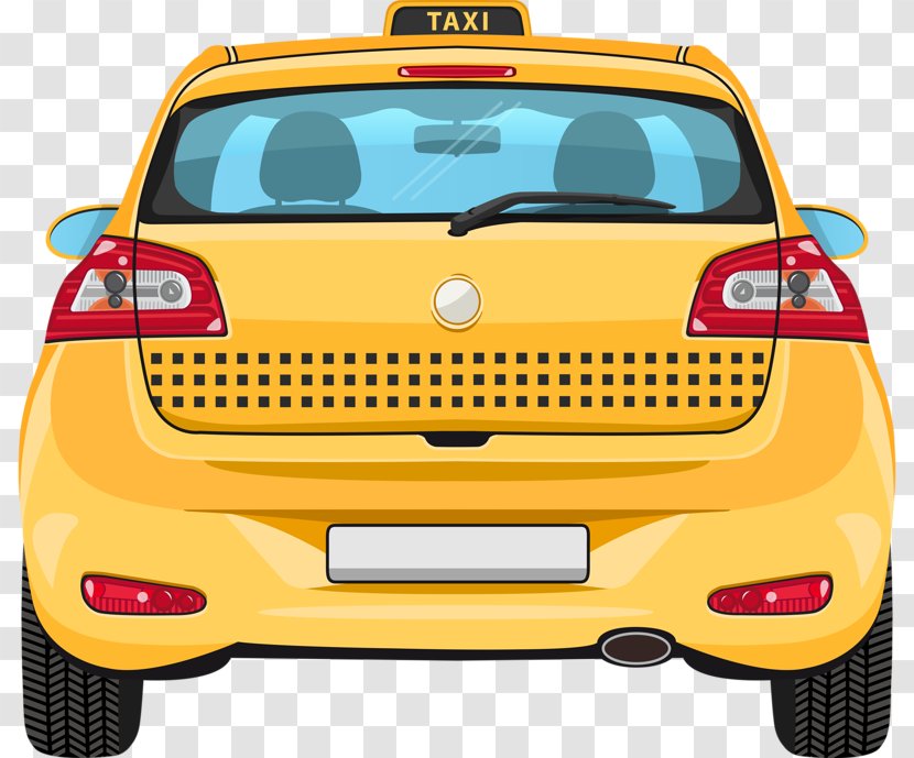 Car Taxi Euclidean Vector Illustration - Yellow Transparent PNG