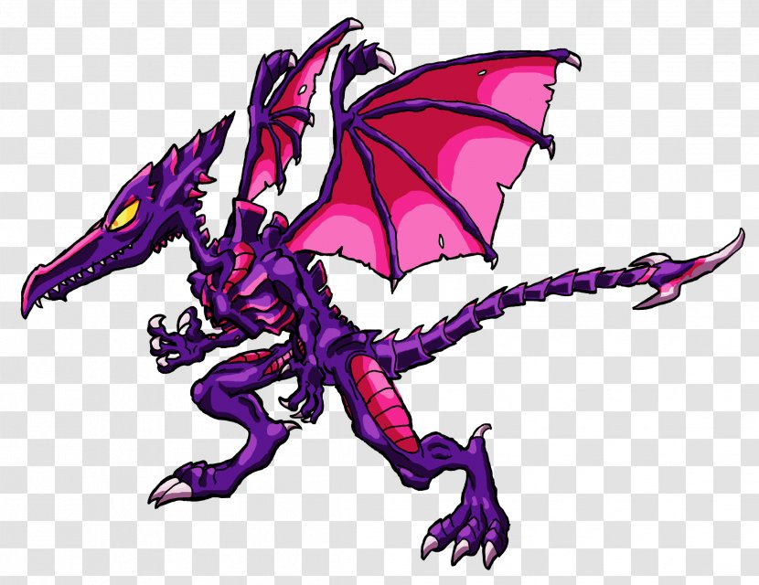 Super Smash Bros. For Nintendo 3DS And Wii U Ridley Sprite Dragon Metroid - Purple Transparent PNG