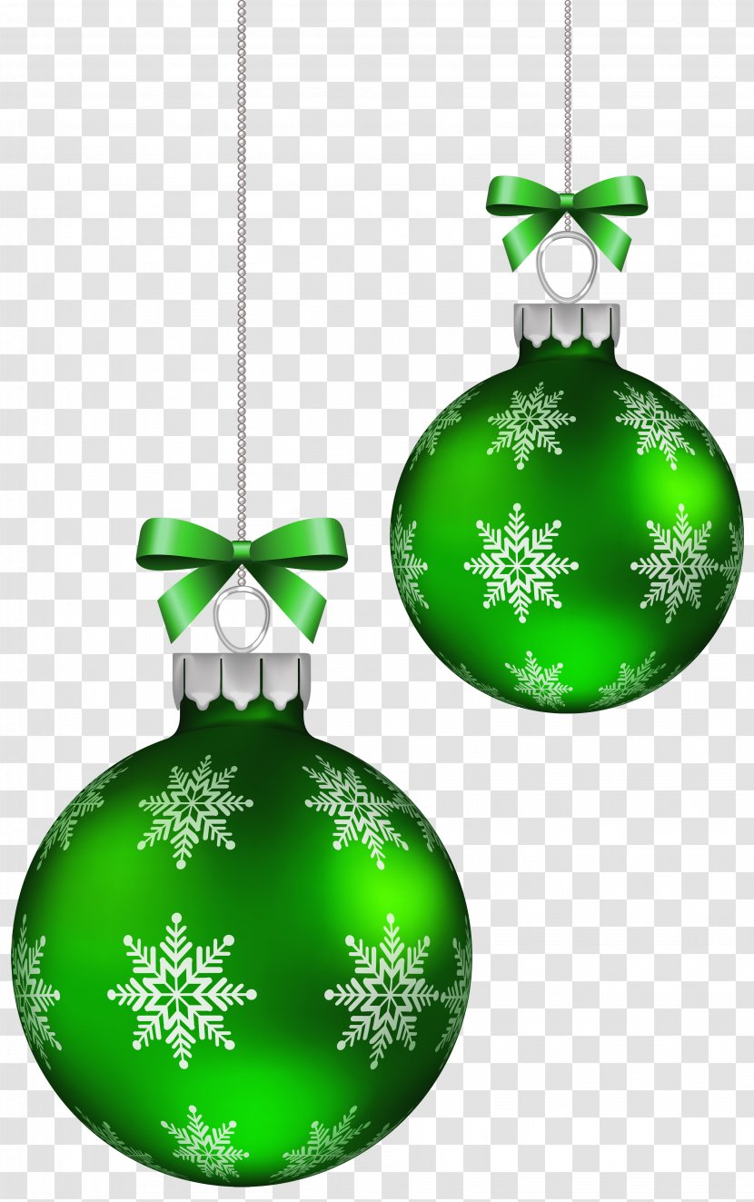 Green Christmas Balls Decoration Clipart Image - Ornament - Symbol Transparent PNG