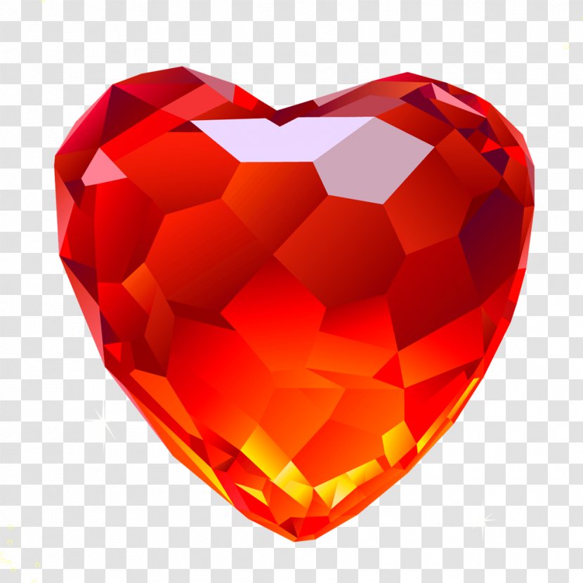 Red Diamonds Heart Clip Art - Display Resolution - Heart-shaped Transparent PNG