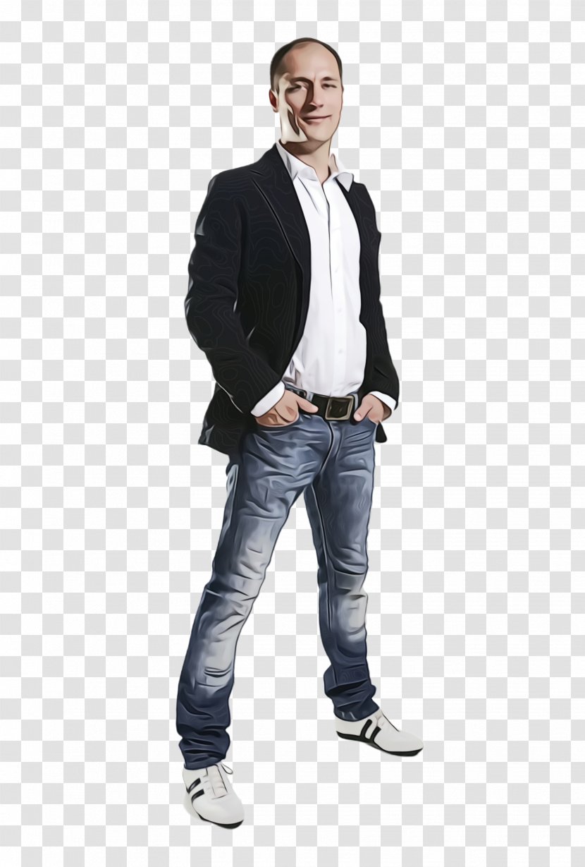 Clothing Blazer Jeans Suit Standing - Footwear - Formal Wear Transparent PNG