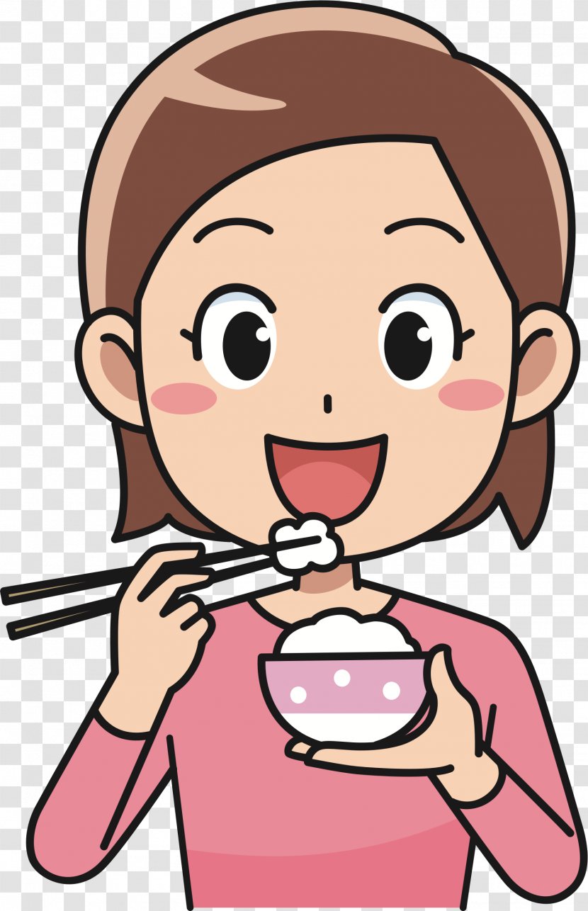 Japanese Cuisine Eating Rice Clip Art - Cartoon Transparent PNG