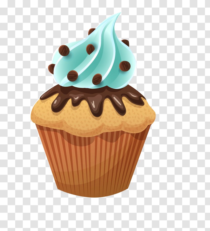 Muffin Cupcake Chocolate Cake Torte - Frosting Icing Transparent PNG