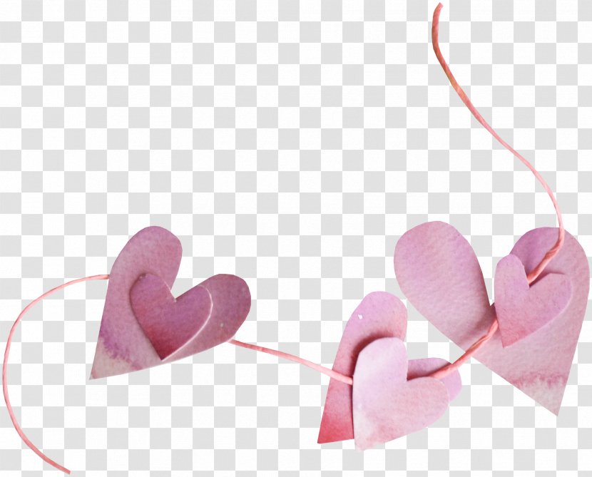 Papercutting Pink Rope - Heart - Paper-cut Transparent PNG