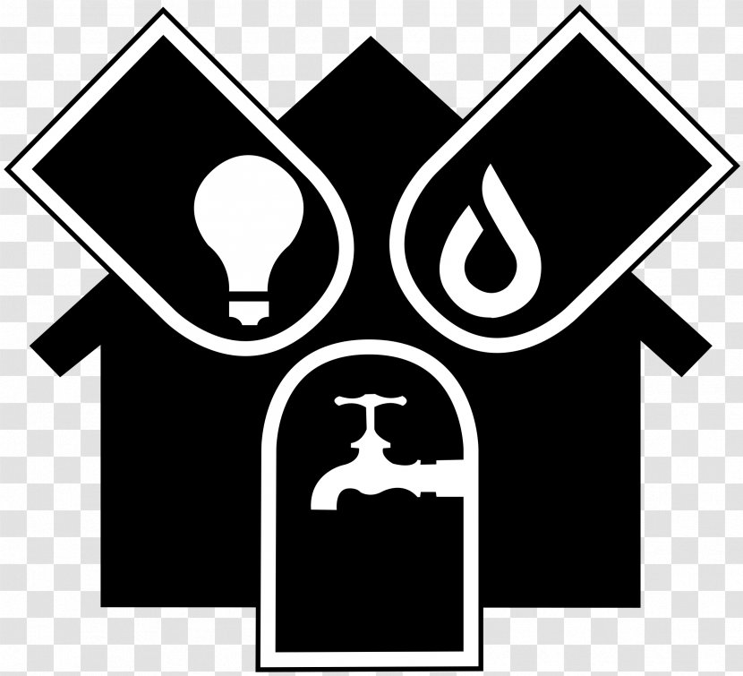 Water Electricity Three Utilities Problem Clip Art - Signage - Electric Transparent PNG