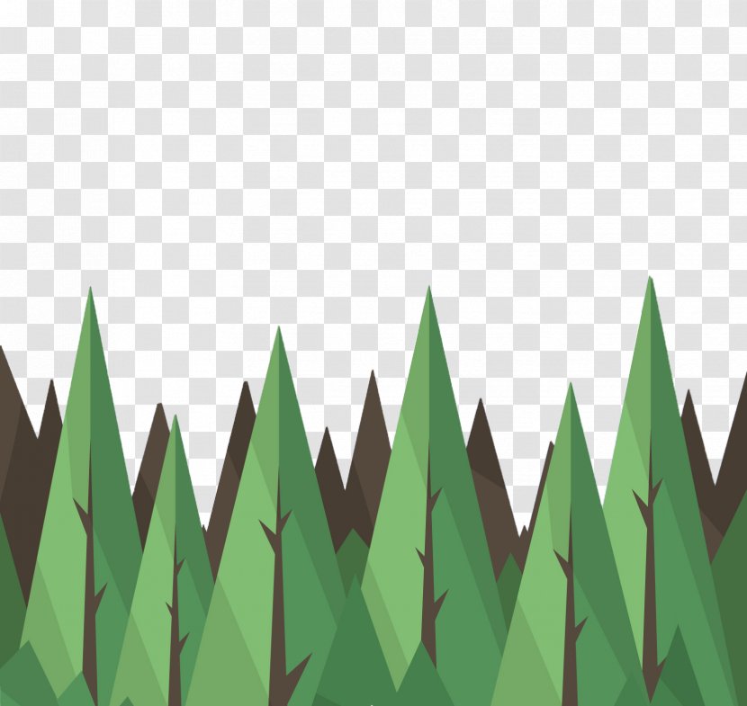 Tree Euclidean Vector Triangle Green - Landscape - Forest Transparent PNG