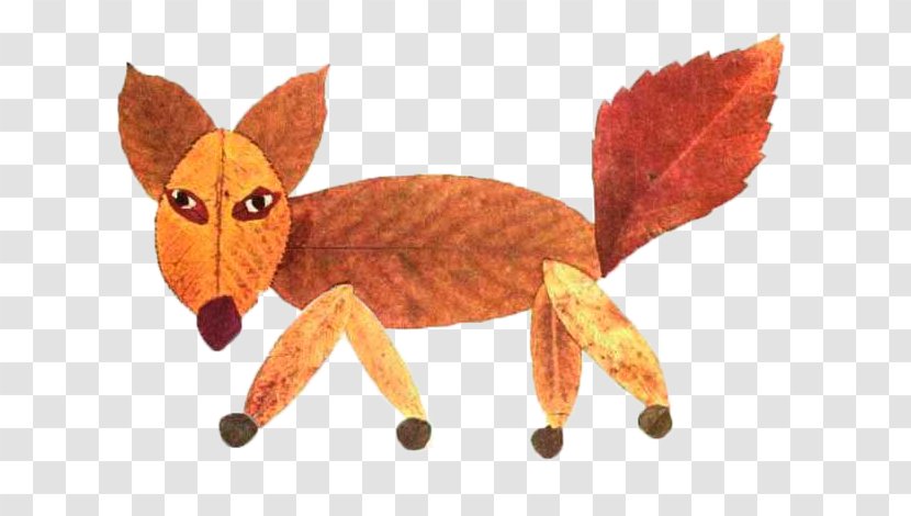 Autumn Leaf Color Craft Animal Idea - Technique - Cartoon Fox Stock Image Transparent PNG