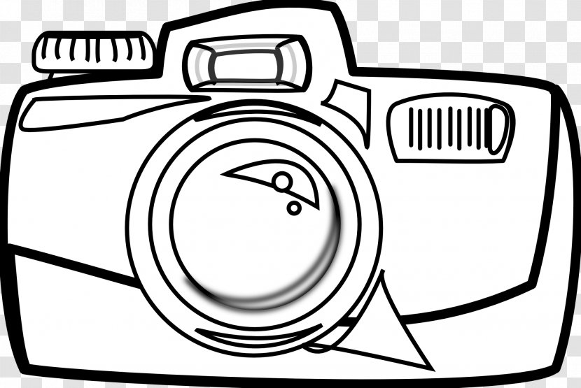 Camera Cartoon Black And White Clip Art - Monochrome - Cliparts Transparent PNG