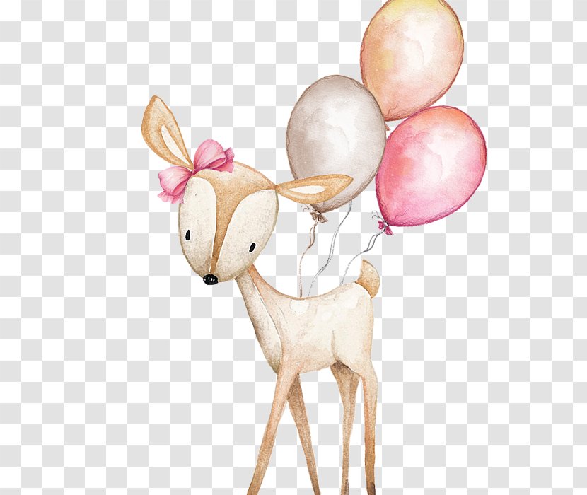 Watercolor Greeting - Animal Figure - Fawn Transparent PNG