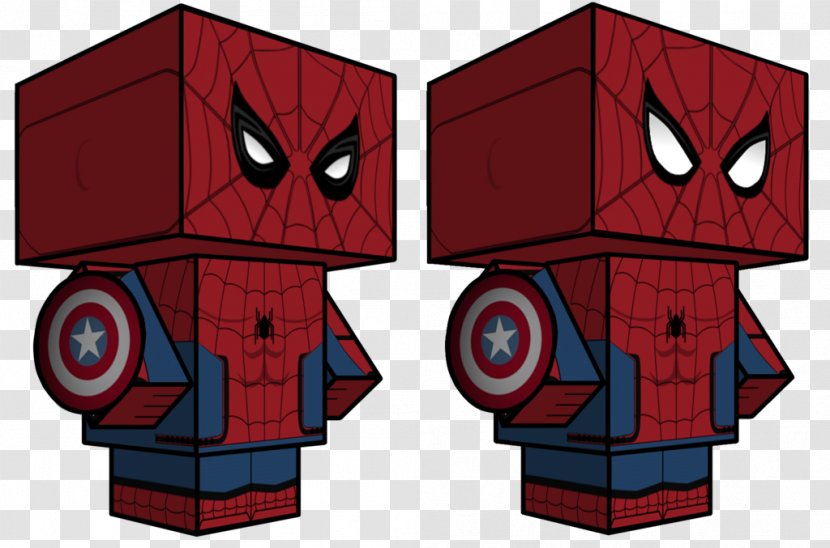 Spider-Man Captain America Paper Model Box - Marvel Comics - Craft Transparent PNG