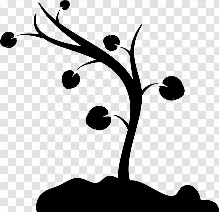 Drawing - Silhouette - Curved Branch Transparent PNG