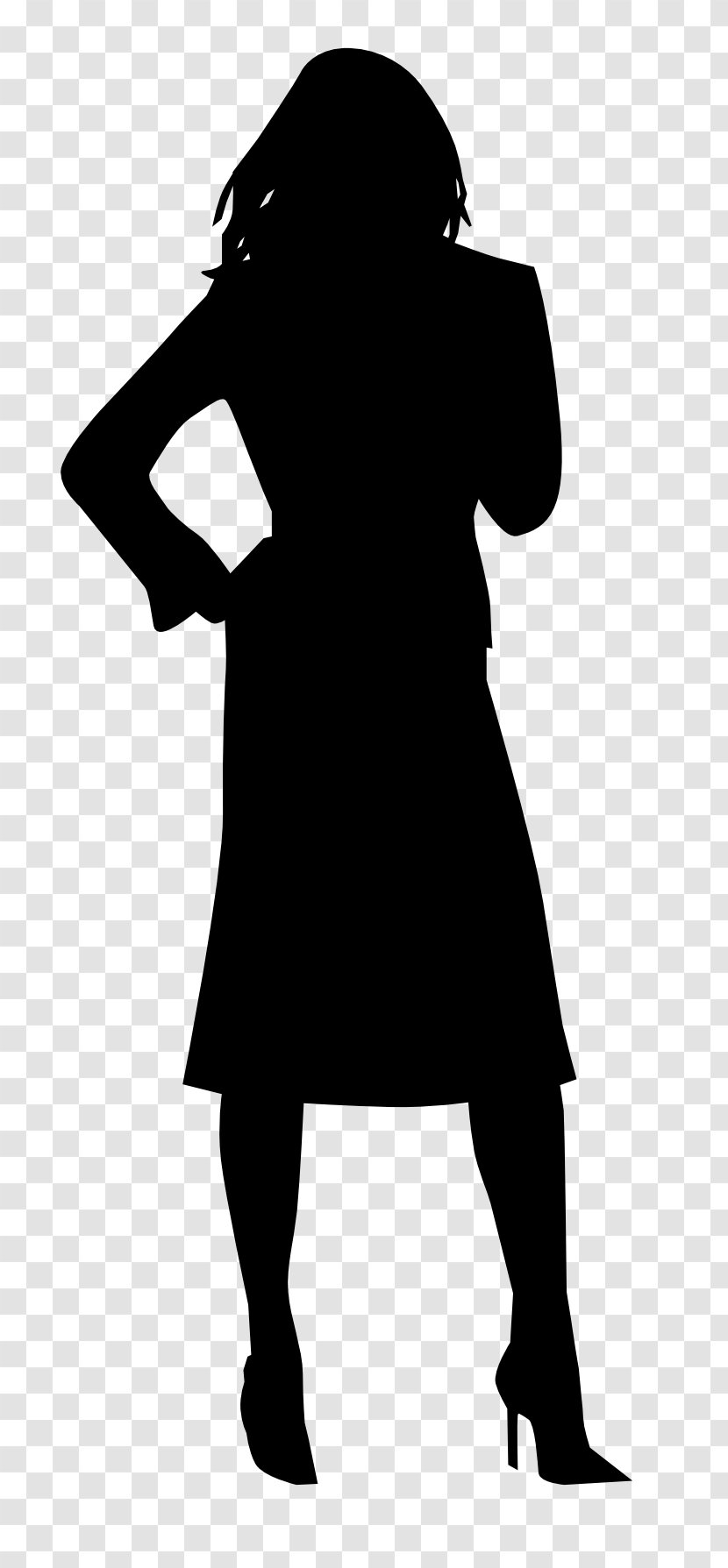 Woman Silhouette Clip Art - Black Transparent PNG