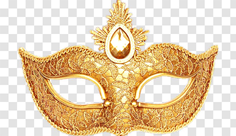 Gold Masquerade Mask - Festival - Crown Transparent PNG