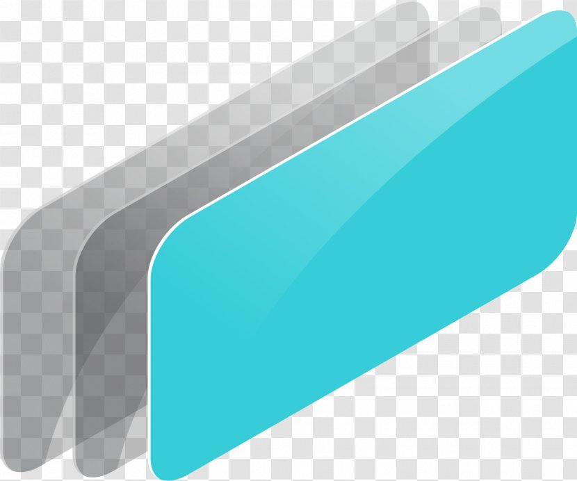 Brand Turquoise - Vector Hand-painted Three-dimensional Blue Plate Transparent PNG