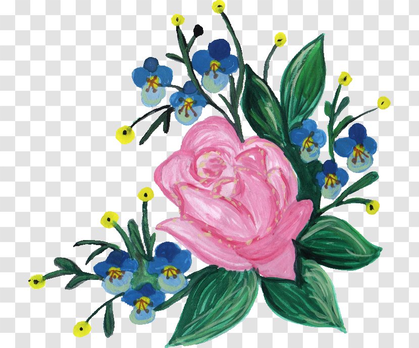 Cut Flowers Floral Design Art Flower Bouquet - Rose Order - Paint Transparent PNG
