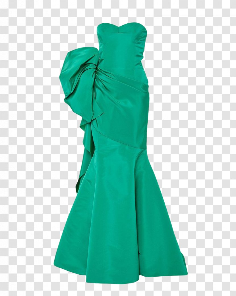 Green Dress Evening Gown Ruffle - Skirt Transparent PNG