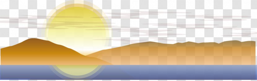 Material Yellow Energy - Cartoon Painted Sunrise At Sea Transparent PNG
