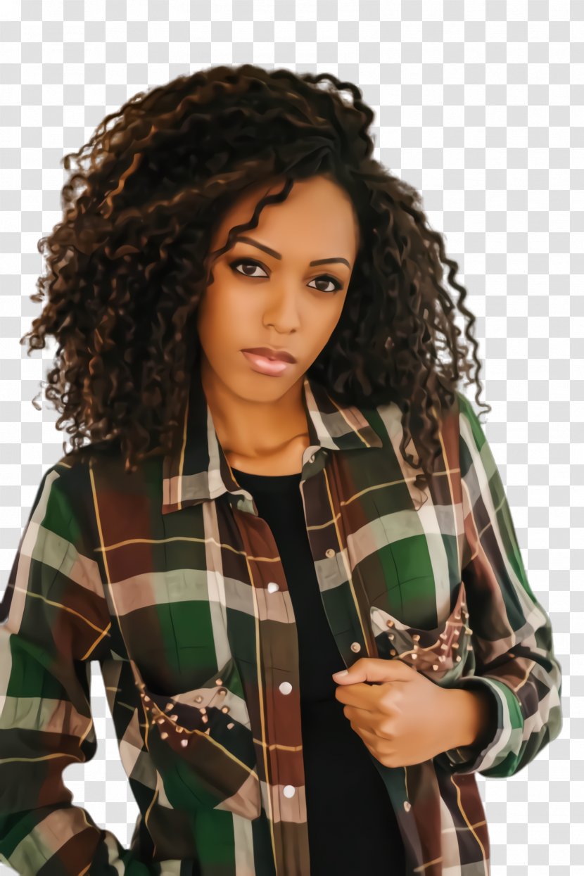 Hair Hairstyle Wig Plaid Brown - Costume - Long Outerwear Transparent PNG