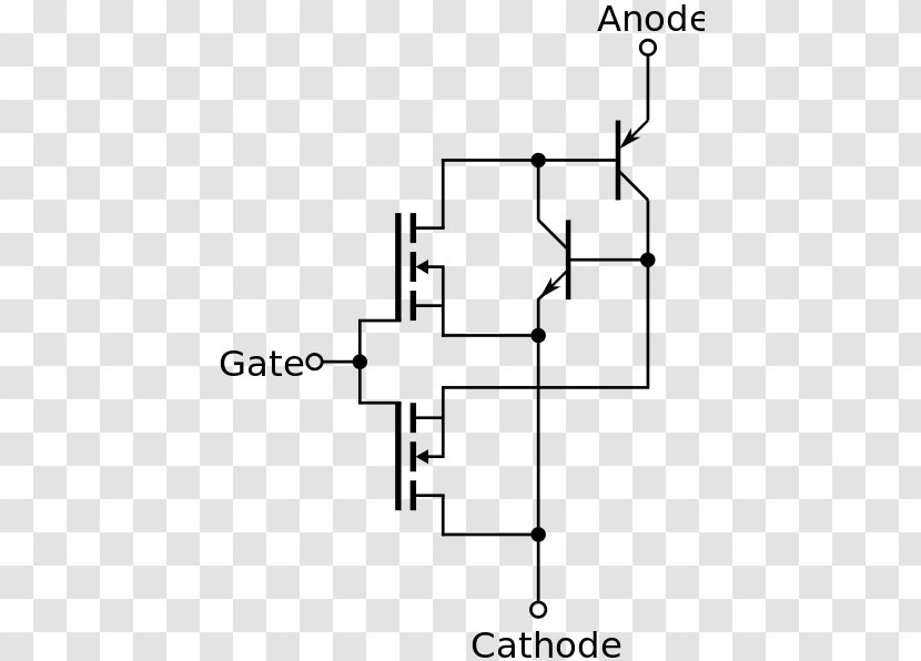 MOS-controlled Thyristor Wiring Diagram Electrical Wires & Cable Gate Turn-off - Equivalent Circuit Transparent PNG