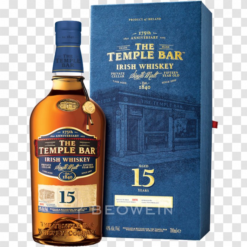 Single Malt Whisky The Temple Bar Irish Whiskey Beer - Bottle Transparent PNG