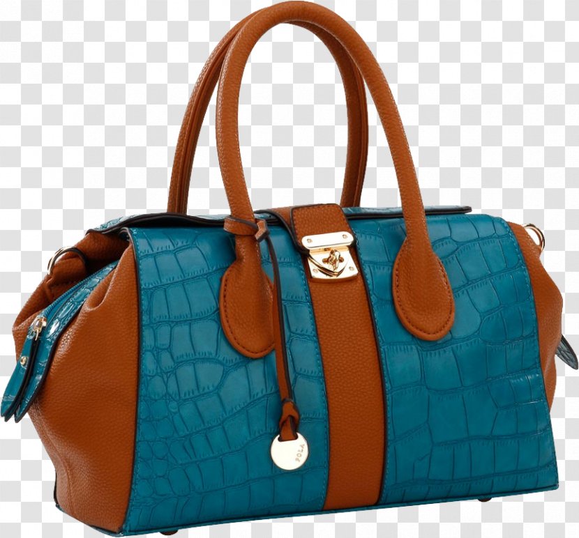 Blue Women Bag Image - Leather - Hand Luggage Transparent PNG