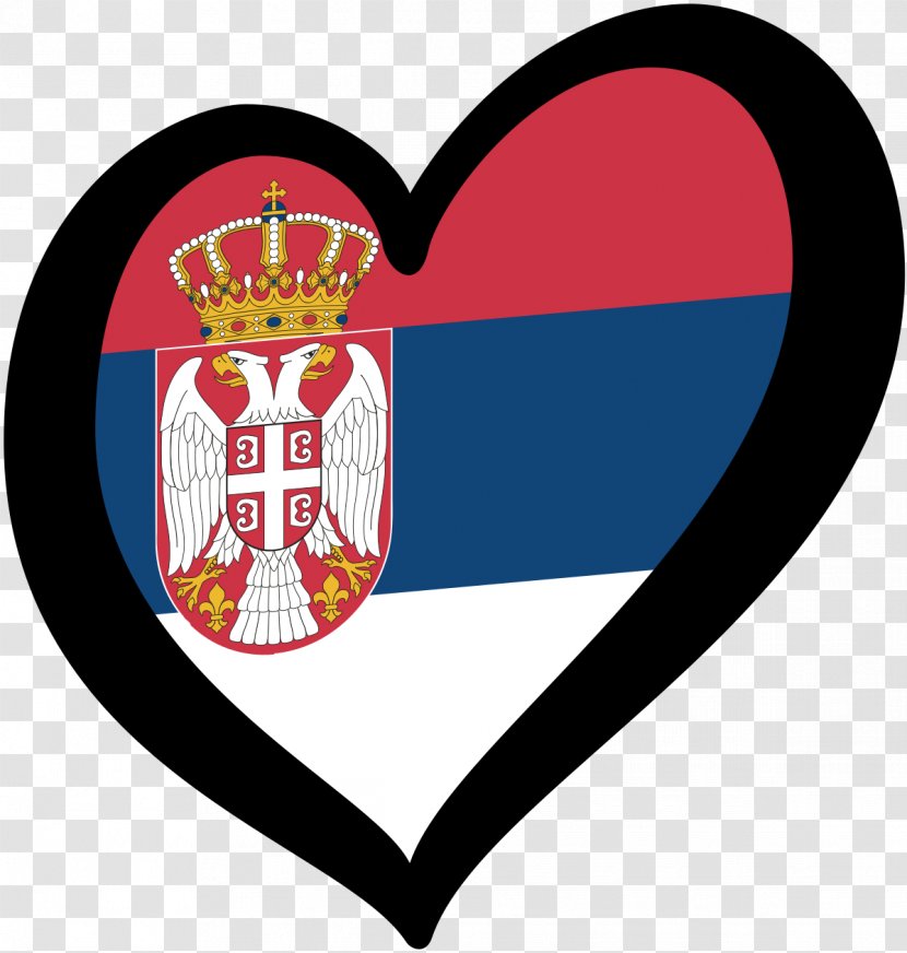 Serbia And Montenegro Flag Of Country - Heart - Gon Transparent PNG