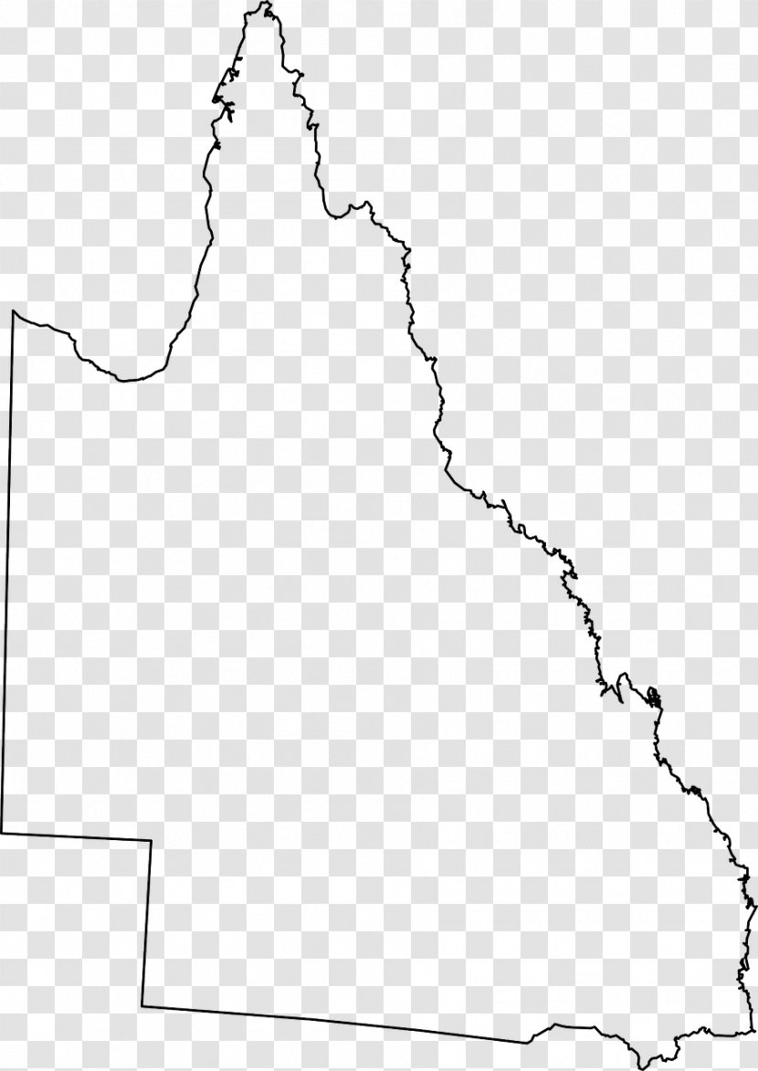 Queensland Blank Map Clip Art - White Transparent PNG