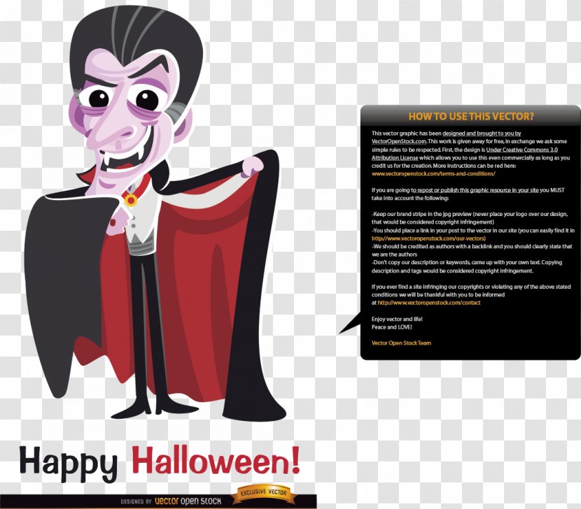 Dracula Halloween Vampire Illustration - Cartoon Transparent PNG