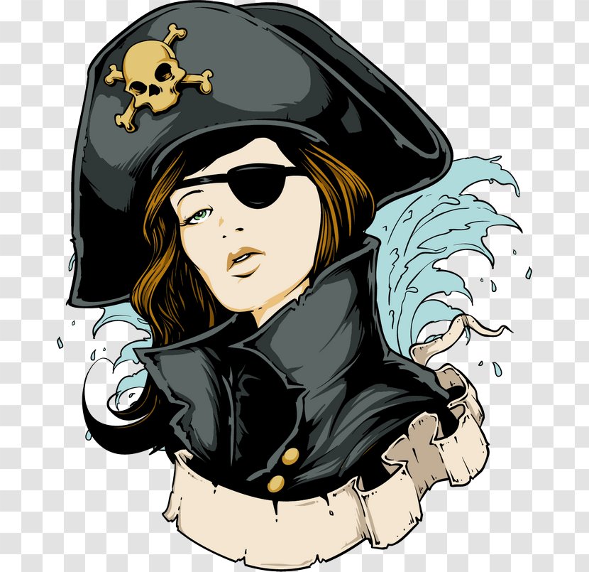 Piracy Stock Illustration - Silhouette - Female Pirate Transparent PNG