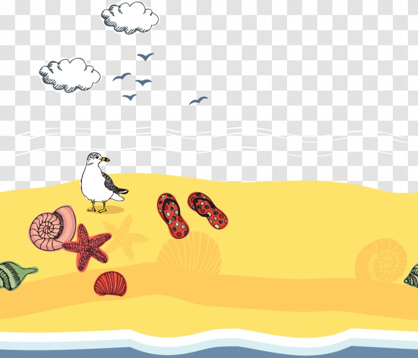 Beach Cartoon Illustration - Material - Vector Hand-painted Resort Transparent PNG