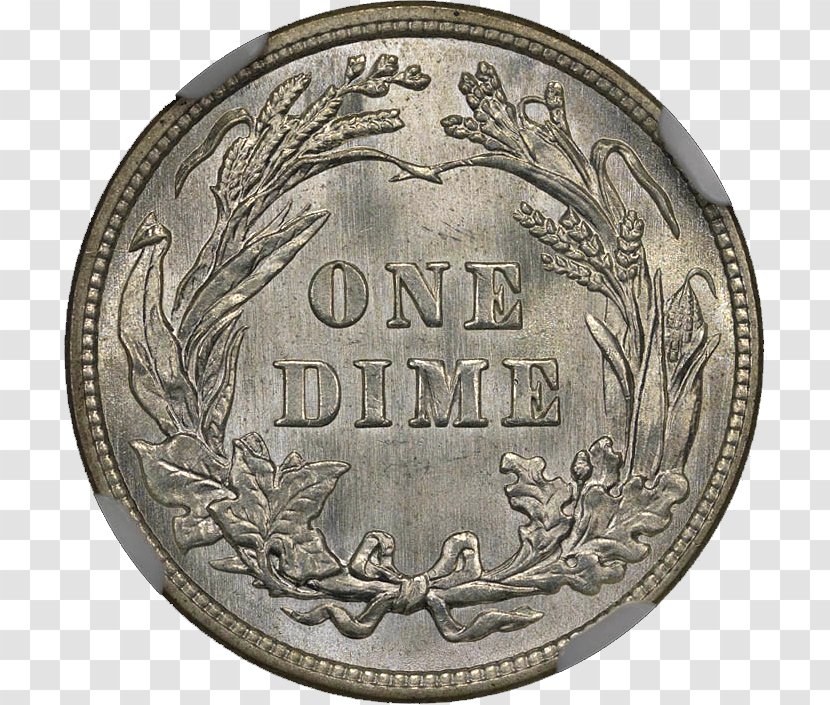 Barber Coinage 1894-S Dime Penny - 5 Coin Transparent PNG