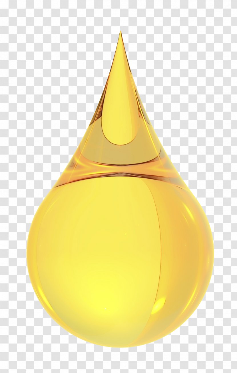 Watercolor Drop - Yellow - Cone Transparent PNG