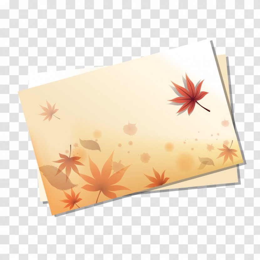 Paper Clip Art - Rectangle - Yellow Autumn Leaves Decorative Transparent PNG