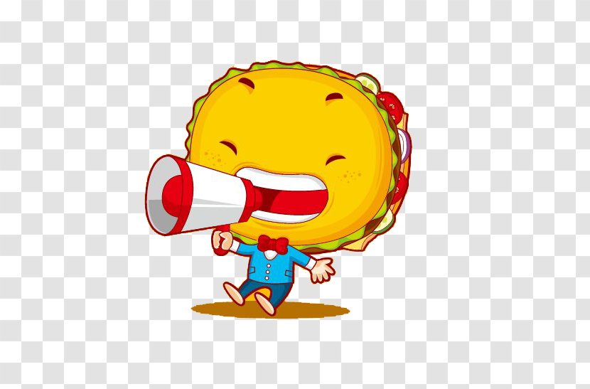 Cartoon - Smiley - Small Burger Shouting Transparent PNG