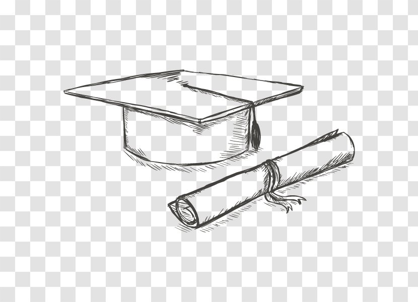 Square Academic Cap Drawing Degree Diploma - Dress - Graduation Sketch Transparent PNG