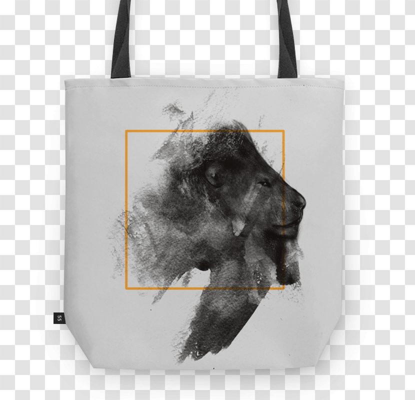 T-shirt Art Cotton Knitted Fabric Tote Bag - Lion Illustration Transparent PNG