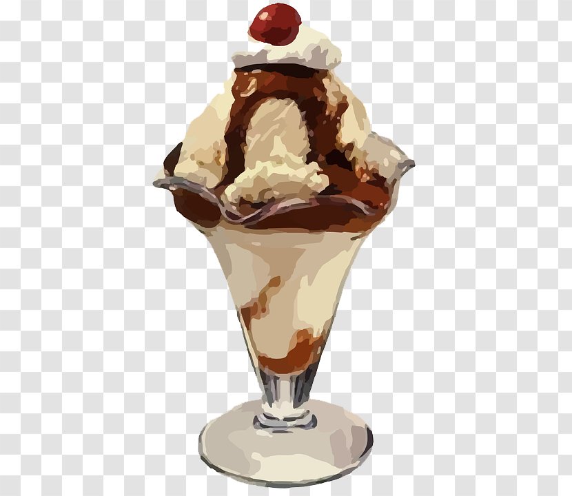 Sundae Ice Cream Cones Chocolate Dame Blanche Transparent PNG