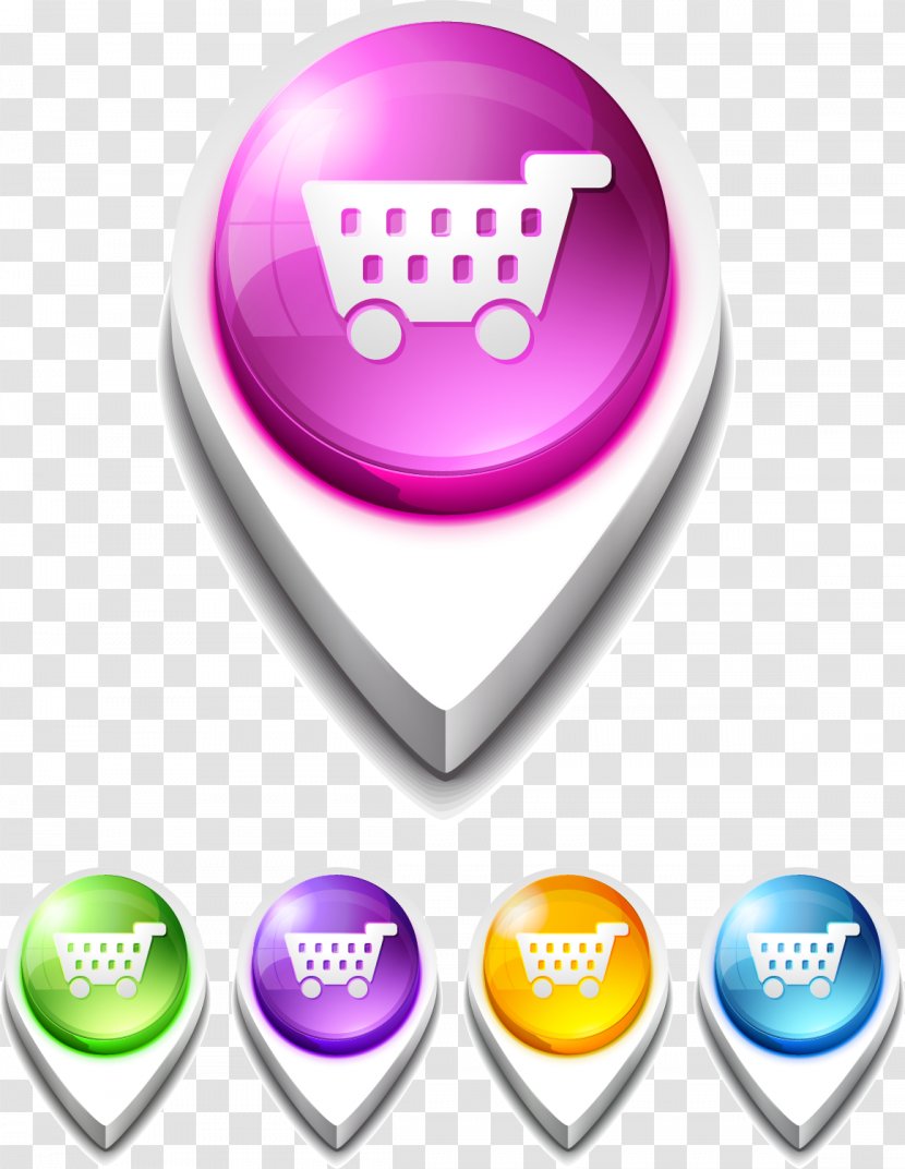 Download Euclidean Vector Icon - Threedimensional Space - Hand-painted Shopping Cart Label Transparent PNG