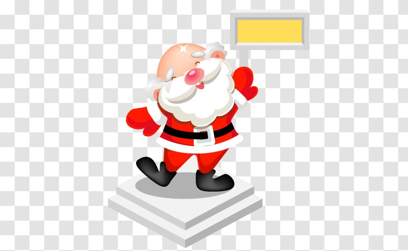 Fictional Character Christmas Ornament Figurine Santa Claus - Sign Transparent PNG