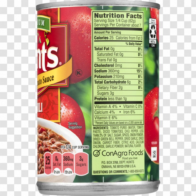 Chili Con Carne Canned Tomato Hunt's Stew - Canning - Paste Transparent PNG