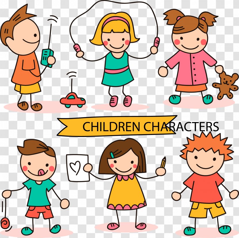 Child Drawing Euclidean Vector Character - Happiness - Painted Transparent PNG