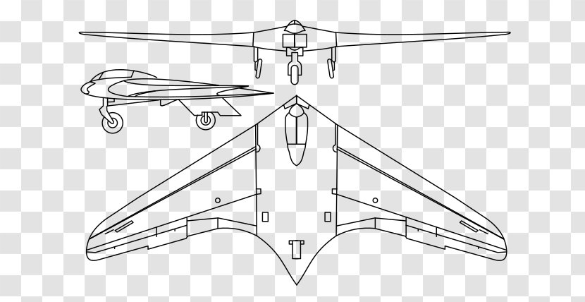 Horten Ho 229 Airplane H.XVIII Northrop Grumman B-2 Spirit Fixed-wing Aircraft - Wing - Drawing Lines Transparent PNG