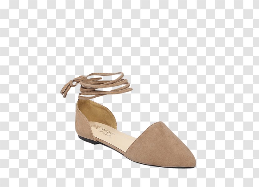 Shoelaces Ballet Flat Sandal Clothing - Khaki Transparent PNG