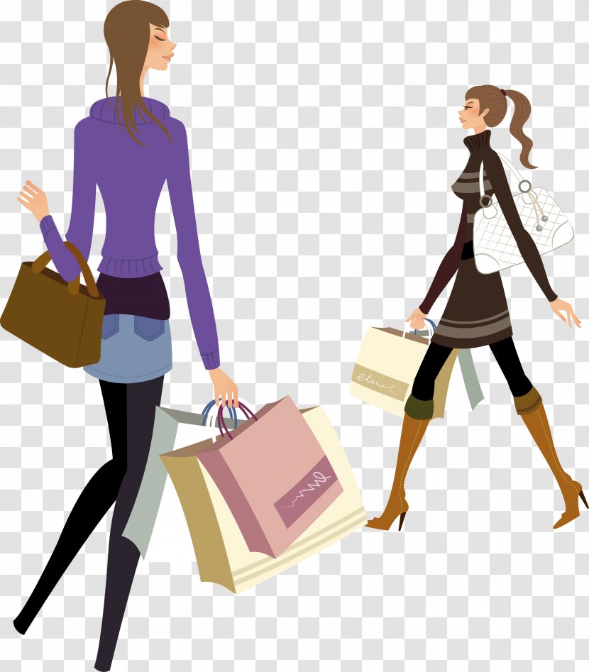 Shopping Stock Photography Royalty-free Clip Art - Watercolor - Vector Women Transparent PNG