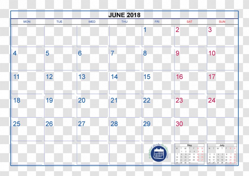 Calendar 0 May 1 - 2019 - June 2018 Transparent PNG