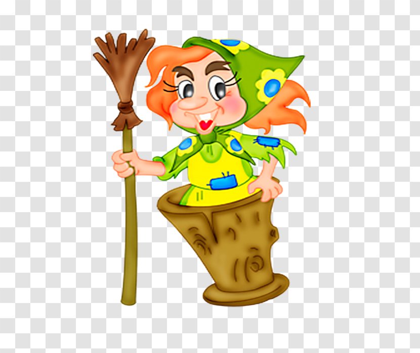 Baba Yaga Cartoon - Tale - Flowerpot Transparent PNG