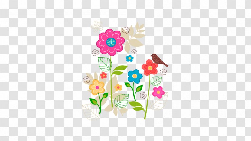 Cut Flowers Color Drawing - Vector Floral Background Transparent PNG